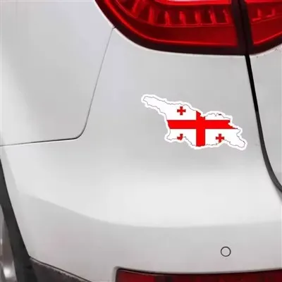 Georgia Flag Map límmiði